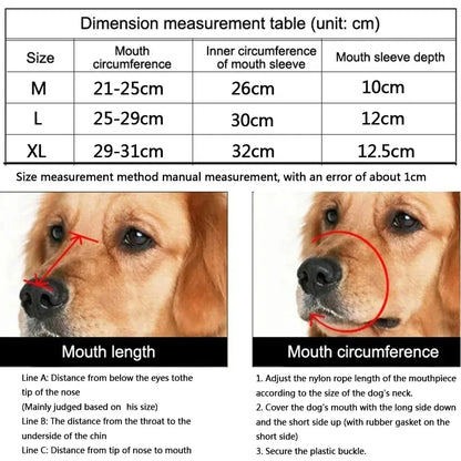 Bozal de silicona para perros.